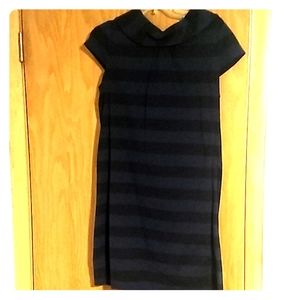 Black and blue striped dress